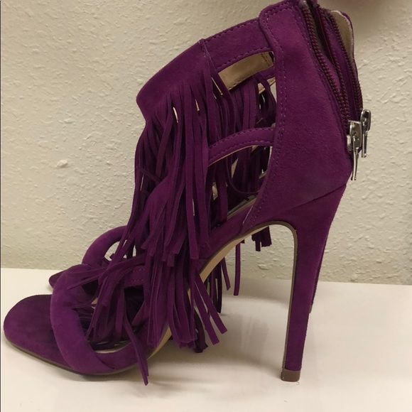 Steve Madden Purple fringe heels - Picture 2 of 3